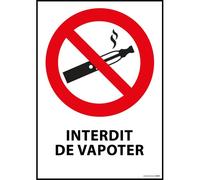 Panneau d'interdiction - Interdit de vapoter - ISO 7010 Vinyle Souple Autocollant A4