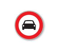Panneau d'interdiction - Picto Interdit aux voitures - ISO 7010 - 400 mm - Aludibond