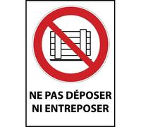 Panneau d'interdiction - Picto Ne pas obstruer - P023 - ISO 7010 - PVC dos adhésif - A5