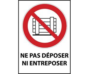Panneau d'interdiction - Picto Ne pas obstruer - P023 - ISO 7010 PVC dos adhésif A5
