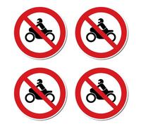 Panneau d'interdiction pour motos - Conforme à la norme DIN EN ISO 7010 / ASR A1.3