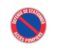 Panneau d’interdiction rond 300mm ''Défense de stationner Accès pompier'' - NOVAP - 4034294
