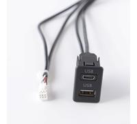 Panneau d'interface audio 6 broches vers USB C pour systèmes de navigation de voiture - Câble adaptateur de câblage ABS noir intégré au tableau de bord de 145 cm de long compatible avec la plupart des