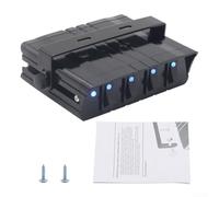 Panneau d'interrupteur à bascule 4 interrupteurs CC 12 V 40 A avec rétroéclairage LED bleu, boîte de protection en alliage d'aluminium pour installation intérieure de voiture, bateau, camping-car et