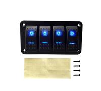 Panneau d'interrupteur à bascule à 2, 3, 4, 5, 6 interrupteurs à bascule à double LED pour camion, bateau, voiture, panneau d'interrupteurs à prise allume-cigare, disjoncteur électronique (4