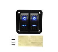 Panneau d'interrupteur à bascule à 2 3 4 5 6 interrupteurs à bascule à double LED pour camion, bateau, voiture, panneau d'interrupteurs à prise allume-cigare, disjoncteur électronique (2 interrupteurs