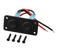 Panneau d'interrupteur à bascule à 2 circuits avec voyant LED bleu pour systèmes 12 V utilisés dans les voitures, camping-cars, camions et bateaux