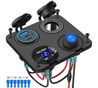 Panneau d'interrupteur à Bascule Chargeur USB Voltmètre LED Sasquatch Lights Wench Power Feux arrière Interrupteur on Off Panneau d'interrupteur à Bascule étanche pour Voitures 12 V, camions, Bateaux