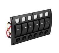 Panneau D'interrupteur à Bascule pour Bateau Marin, 6P 12/24V pour Voiture, Bateau, RV, Yacht, Panneau D'interrupteur à Bascule avec Indicateur de Lumière LED, Compatible avec les Véhicules de Camping