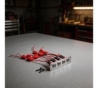 Panneau d'interrupteur à bouton-poussoir 4/6 vitesses IP65 étanche pré-câblé en aluminium avec affichage LED pour voiture, bateau, camping-car, atelier, contrôle des appareils (4P LED bleues)