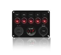 Panneau d'interrupteur d'allumage à bascule 12 V à vendre, for accessoire de bateau de voiture, bouton poussoir de démarrage du moteur, ensemble d'interrupteurs de course universels(Product D Red)