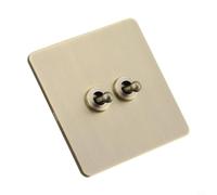Panneau d'interrupteur en acier inoxydable de type 86 vert bronze 1 à 4 interrupteurs pour plaque murale à bascule pour câblage 2 voies décoration d'intérieur moderne 86 x 86 mm