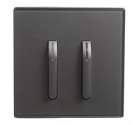 Panneau d'interrupteur mural avec indicateur LED économe en énergie, capacité de réinitialisation automatique, charge 10 A 250 V, cadre en polycarbonate et verre (2 voies)