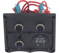 Panneau d'interrupteurs à bascule 3 groupes LED étanche DC12V?24V avec affichage Boîte à fusibles pour bateau Marine