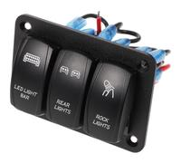 Panneau D'interrupteurs à Bascule Marin 3 Voies 20a Dc12-24v Cuivre Noir | Remplacement pour Voiture, Camping-yacht, Circuits Auxiliaires, Projet de Modification, Usage Marin