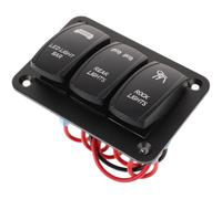 Panneau D'interrupteurs à Bascule Marins 3 Voies Dc12-24v 20a Noir | Cuivre, pour Éclairage Auxiliaire et Montage Tableau de Bord, Bateau, Camping-car, Projet de Modification