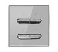 Panneau d'interrupteurs à bascule meublé LED 86 mm - Surfaces en verre trempé - Installation murale sûre - Mise à niveau de la maison - Pour bureau à domicile - En verre trempé + panneau