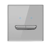 Panneau d'interrupteurs à bascule meublé LED 86 mm - Surfaces en verre trempé - Installation murale sûre - Mise à niveau de la maison - Pour bureau à domicile - En verre trempé + panneau