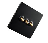 Panneau d'interrupteurs muraux en laiton de type 86 - Haute conductivité - Dissipation de la chaleur - Fixation rapide - Phosphore - Bronze