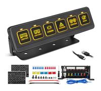 Panneau d'interrupteurs sans fil à 6 interrupteurs Niking Auto multifonction avec interrupteur à bascule à DEL pulsé 4 modes d'éclairage 12 V 80 A Système de relais de contrôle de circuit pour camion