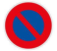Panneau d'intersection - Stationnement Interdit - B6a1 Vinyle Souple Autocollant 200 mm