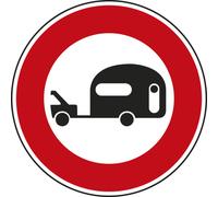 Panneau disque Accès interdit caravane/remorque >250kg 850 Ecolign B9i cl1 - NADIA SIGNALISATION - DIS850E1B9i