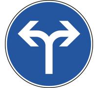 Panneau disque Directions obligatoires à prochain croisement droite/gauche 450 Ecolign B21e cl1 - NADIA SIGNALISATION - DIS450E1B21e
