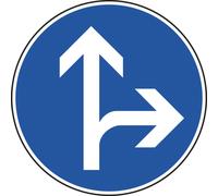 Panneau disque directions obligatoires intersection tout droit ou droite 450 B21d1 cl2 - NADIA SIGNALISATION - DIS450E2B21d1