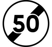 Panneau disque fin de limitation de vitesse 450 Ecolign B33 50 cl2 - NADIA SIGNALISATION - DIS450E2B33 50