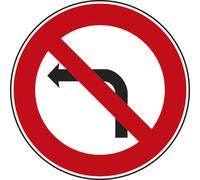 Panneau disque Interdiction de tourner à gauche 650 Ecolign B2a cl2 - NADIA SIGNALISATION - DIS650E2B2a