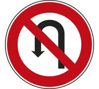 Panneau disque interdiction demi-tour intersection 850 Ecolign B2c cl2 - NADIA SIGNALISATION - DIS850E2B2c