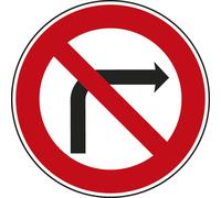 Panneau disque interdiction tourner à droite 450 Ecolign B2b cl1 - NADIA SIGNALISATION - DIS450E1B2b