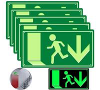 Panneau d'Issue de Secours Luminescent 300x150mm - 5 Pièces pour Voie de Secours avec Information