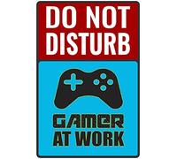 Panneau « Do Not Disturb Gamer At Work » - Cadeau pour décoration de chambre d'adolescent (113)