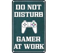 Panneau « Do Not Disturb Gamer At Work », panneau en métal rétro vintage pour homme et femme, décoration murale pour appartement, chambre d'adolescent, chambre de garçon, 20,3 x 30,5 cm