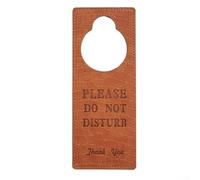 Panneau « Do Not Disturb » pour hôtel et bureau, crochet de porte en cuir synthétique marron avec étiquettes « Please Knock », plaque à suspendre pour salle de réunion pour décoration d'entreprise