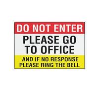 Panneau « Do Not Enter Please Go To Office » - 30,5 x 20,3 cm - Pour maison, entreprise, allée