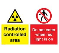 Panneau « Do not enter when red light is on » - 600 x 400 mm - A2L