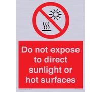 Panneau « Do not expose to direct sunlight or hot surfaces » - 150 x 200 mm - A5P