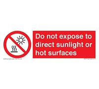 Panneau « Do not expose to direct sunlight or hot surfaces » - 150 x 50 mm - L15