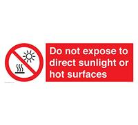 Panneau « Do not expose to direct sunlight or hot surfaces » - 600 x 200 mm - L62