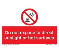 Panneau « Do not expose to direct sunlight or hot surfaces » - 75 x 50 mm - A8L