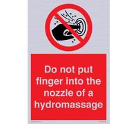 Panneau « Do not put finger into the nozzle of a hydromassage » - 200 x 300 mm - A4P