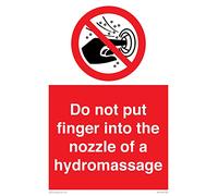 Panneau « Do not put finger into the nozzle of a hydromassage » - 200 x 300 mm - A4P
