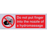 Panneau « Do not put finger into the nozzle of a hydromassage » - 300 x 100 mm - L31