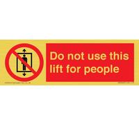 Panneau « Do not use this lift for people » - 150 x 50 mm - L15