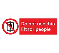 Panneau « Do not use this lift for people » - 600 x 200 mm - L62