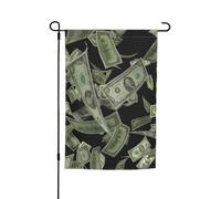 Panneau dollar imprimé argent 30,5 x 45,7 cm drapeau de jardin toutes saisons décoration extérieure pour cour, patio, porche et pelouse drapeau