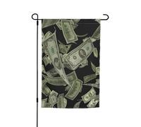 Panneau dollar imprimé argent 30,5 x 45,7 cm drapeau de jardin toutes saisons décoration extérieure pour cour, patio, porche et pelouse drapeau