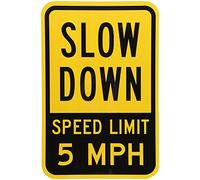 Panneau double face « Slow Down - Speed Limit 5 MPH » par SmartSign | Aluminium 30,5 x 45,7 cm